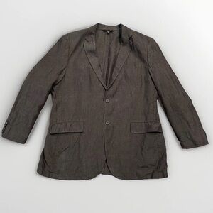 Banana Republic 100% Linen Blazer Men's 44R Gray Jacket Modern Slim Fit Preppy
